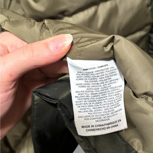 Converse Olive Green Down Winter Parka Coat with Faux Fur Hood Size Large - Picture 8 of 8